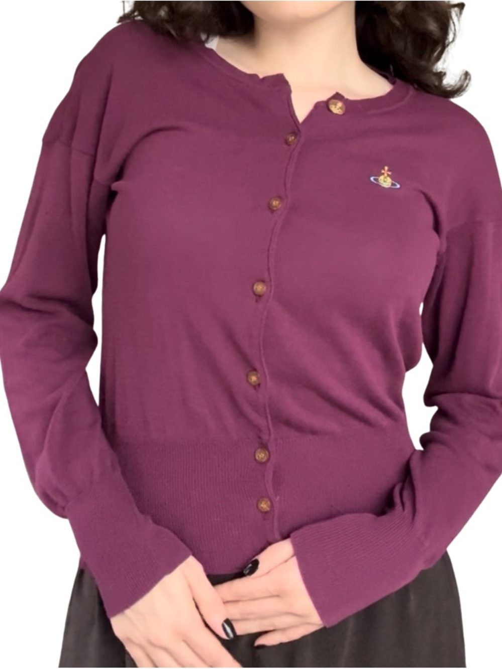 Vivienne Westwood Plum Button-Down Orb Cardigan